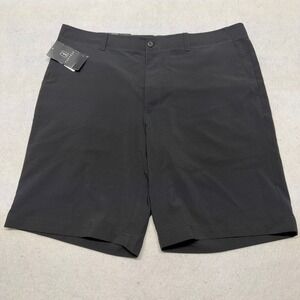 NWT PGA Tour Golf Shorts Active Waistband Stretch Polyester Caviar Black Mens 38